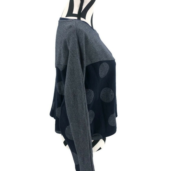 Anthropologie 9 H15 Stcl Navy Metallic Dot Top  XL - Picture 6 of 8